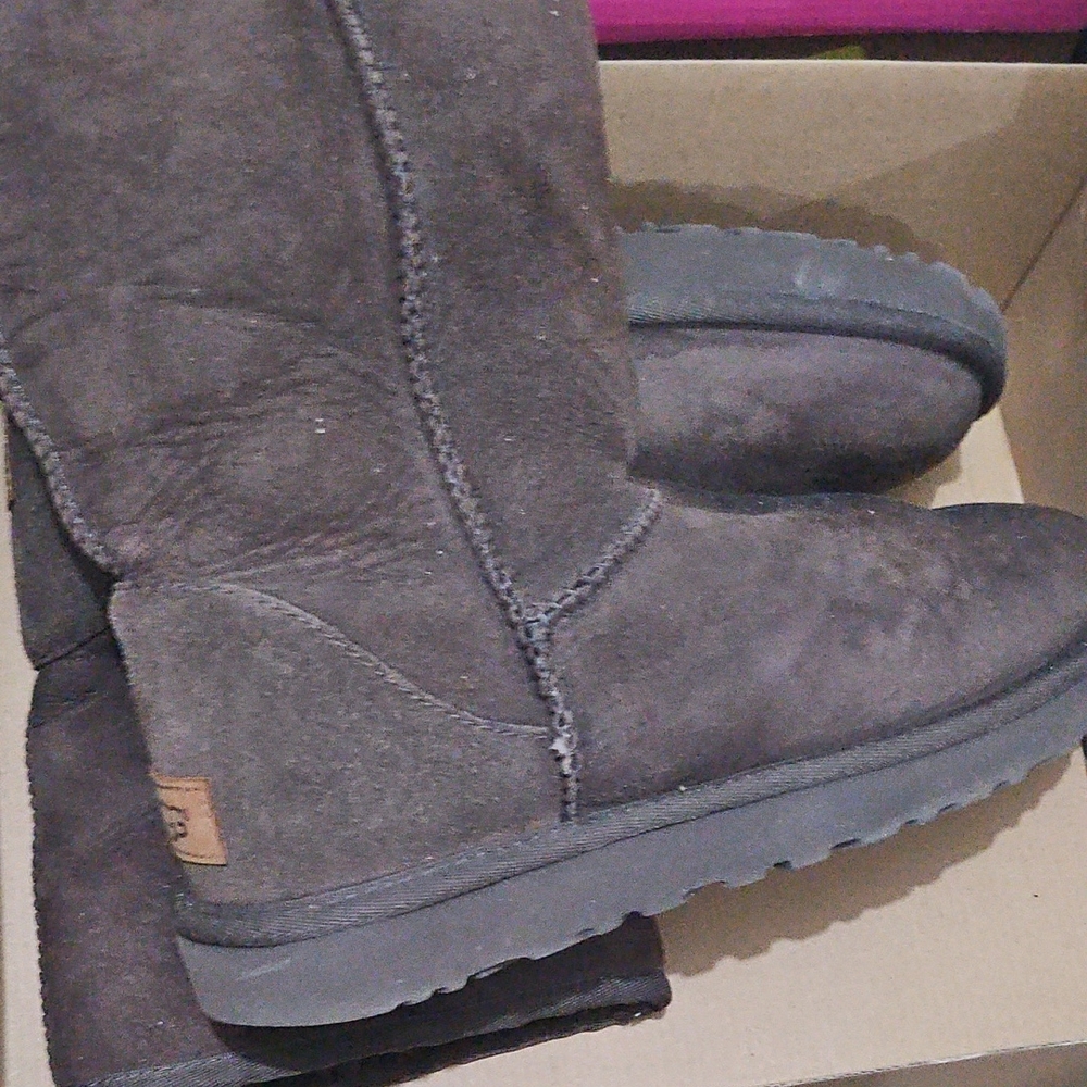 Ugg Classic Mini II Suede Women's Ankle Boots - Chestnut - USED. - Picture 6 of 9